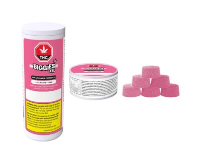 Biggies Bulk Packs - 1:2 CBD Pink Lemonade Creamsicle 6 x 8g Live Resin Gummies