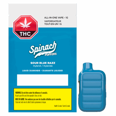 Spinach Disposable - Sour Blue Razz Liquid Diamonds 1g Disposable Vape